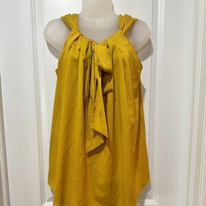 Anthropologie Lili’s Closet Mustard Yellow Tie-Front Sleeveless Top, Size M